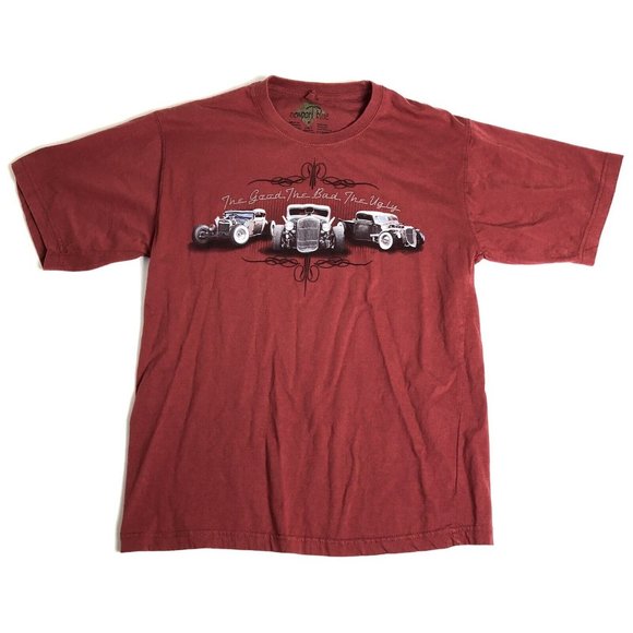 Newport‎ Blue Classic Cars Red Graphic Print T-shirt Men's Medium C149 - Picture 1 of 4